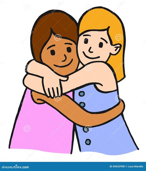 Abrazo De Amigos De Los Niños Ilustración Del Vector Ilustración De
