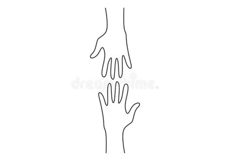 Continuous Line Drawing Of Two Hands Barely Touching One Another