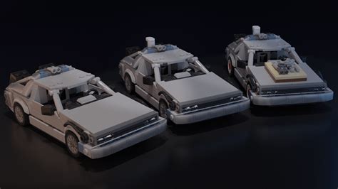 8-wide DeLorean build I made (render). : r/lego
