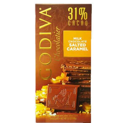 Godiva Chocolatier Cacao Milk Chocolate Salted Caramel Bar G