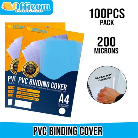 Officom Pcs Pvc Binding Cover A Short Long Microns Clear