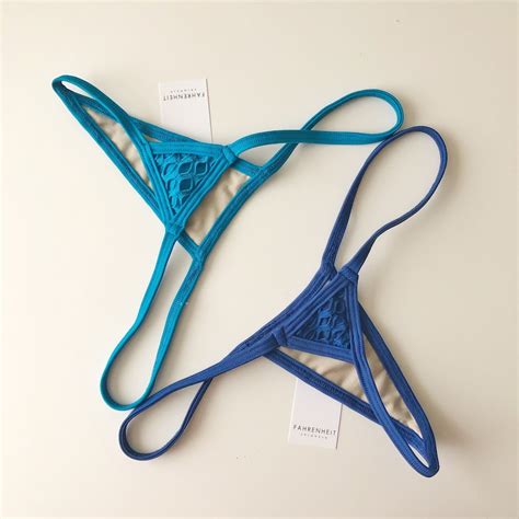 Royal Blue Fish Net Extreme Micro Bikini Bottom Turquoise Etsy