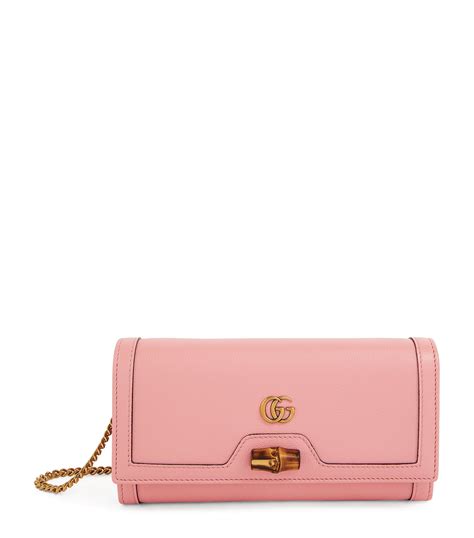 Gucci Pink Diana Continental Chain Wallet Harrods Uk