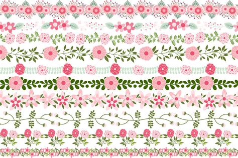 Pink flower border clip art, Floral border clipart, Wedding clipart By ...