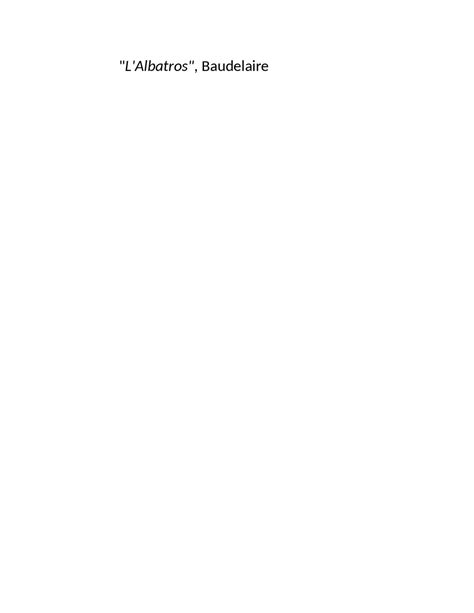 L'albatros Charles Baudelaire 7