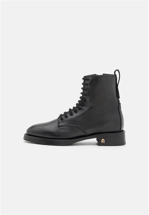 Furla Heritage Lace Up Lace Up Ankle Boots Neroblack Uk