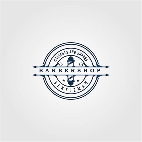 Premium Vector Barbershop Vintage Logo Icon And Symbol With Emblem