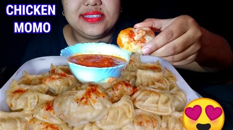 Momo Eating Challenge With Spicy Tomato Chutney🔥 Chicken Momo Eating