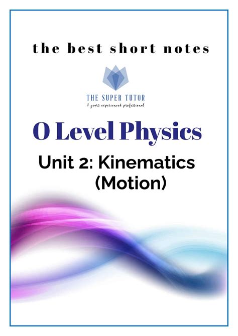 Solution O Level Physics Kinematics Motion Studypool