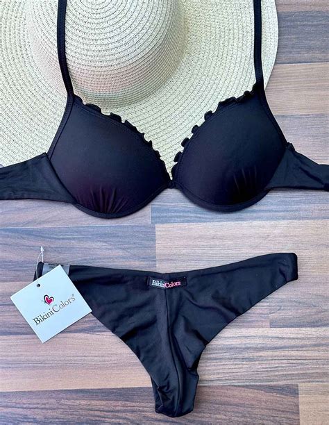 Bikini Push Up Con Brasiliana Beatriz O Slip Madrid Nero