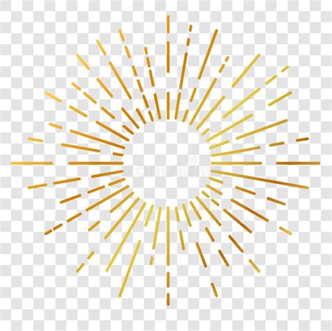 Resplandor Solar De Oro Aislado En Blanco Ilustración Del Vector