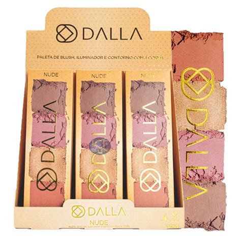 DALLA Paleta Blush Iluminador Contorno Nude DL Und Distribuidora JCF Maquiagem E