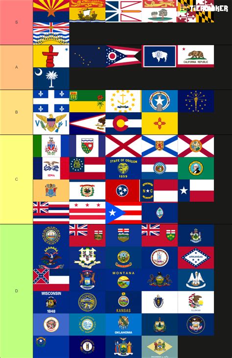 Flags of US States, Territories, & Canadian Provinces Tier List ...