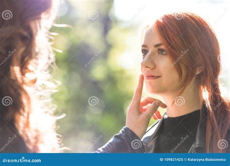 Smiling Girl And Lesbian Friend Stock Image Image Of Dating Love