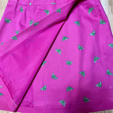 Lilly Pulitzer Mini Skirt Womens 4 Barbie Pink W Gre Gem