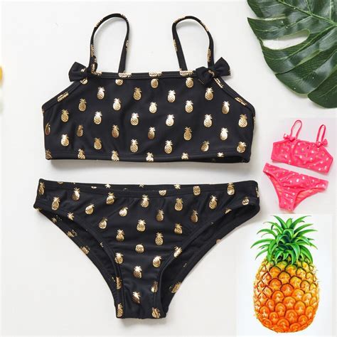 Gebroeid Ananas Bikini Voor Meisje Tankini Suits B Grandado