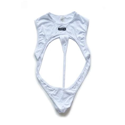 Mesh Transparent Briefs For Men Thong Nylon Bikini Underwear Sexy Mankini One Piece Swimwear