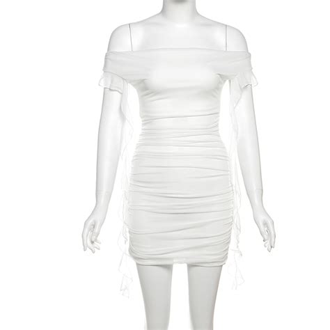 Cutenew Gợi Cảm Mini Chắc Chắn Một Vai Skinny Quấn Mông Cá Tính Niche Hot Chick Nhìn Mỏng Hơn