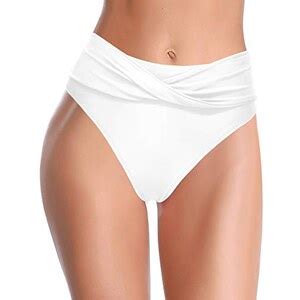 Shekini Donna Fondo Bikini Classico Costumi Da Bagno Briefs Nero Nuoto Slip A Vita Alta Ruched