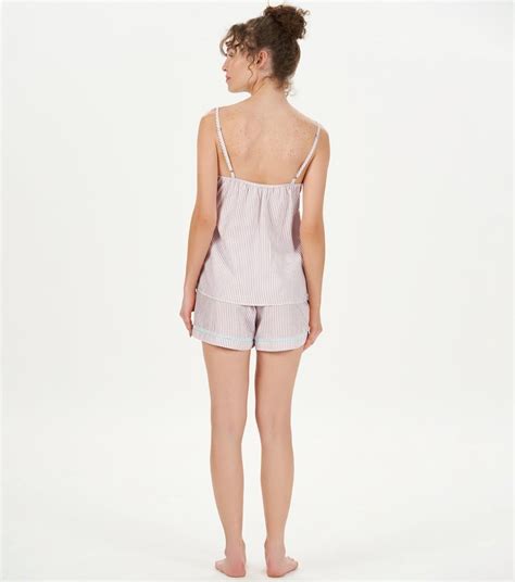 Conjunto Short Doll Alcinha Regulagem Listrado Cor Amor Le Lingerie