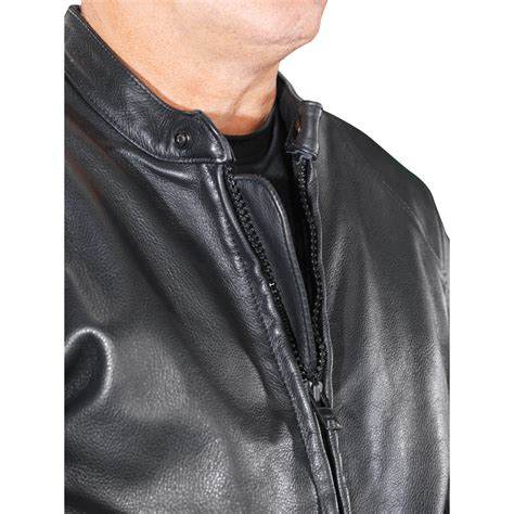 Mens Sport Cruiser Cssr Fire Relax Fit Leather Cruiser Motorcycle Jacket