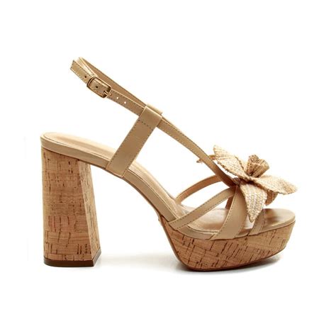 Sandália Couro Nude Plataforma Cecconello 2809001 1 Bege