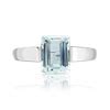 Bague Or 750 Blanc Aigue Marine Rectangulaire MATY