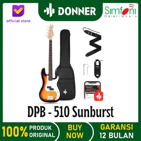 promo electric bass donner dpb  sunburst  strings cicil