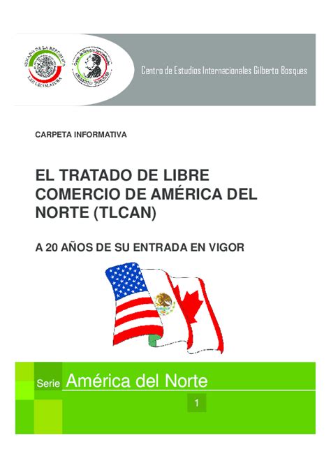 Pdf El Tratado De Libre Comercio De AmÉrica Del Norte Tlcan A 20