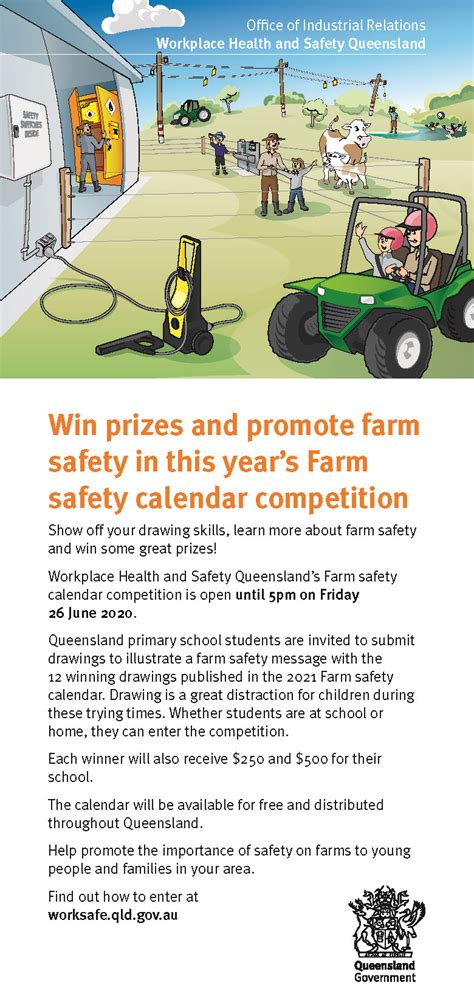 entries  worksafe queenslands farm safety calendar competition