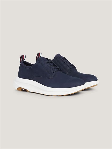 Nubuck Leather Hybrid Chunky Trainer Shoes Blue Tommy Hilfiger