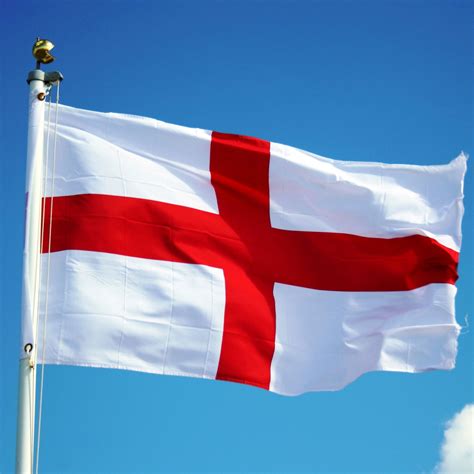 St George is known by his emblem of a red cross on a white background