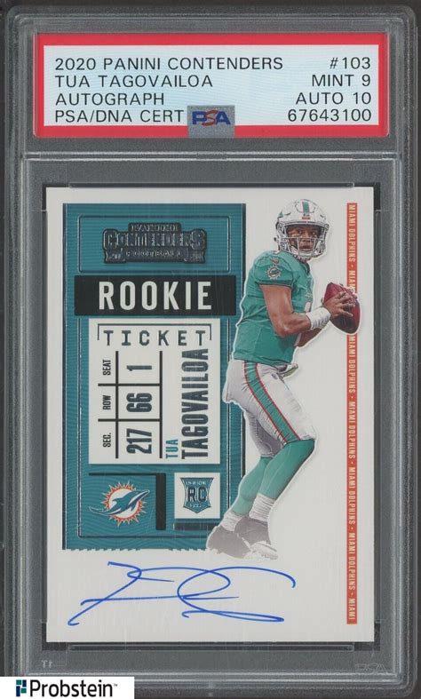 2020 Contenders Rookie Ticket 103 Tua Tagovailoa RC PSA 9 PSA DNA 10