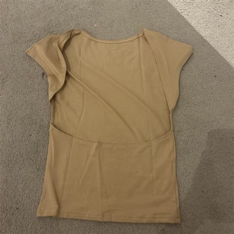 Backless Top Never Been Worn Out Light Brown Nude Depop