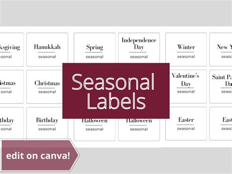 Holiday Storage Labels, Editable Holiday Labels, Holiday Organization ...