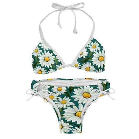 Daisy Detachable Sponge Adjustable Strap Bikini Set Two Pack Swimsuit Swim Suit Beach Pool