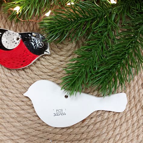 СНЕГИРЬ. Керамическая ёлочная игрушка. - Фабрика игрушек МОЯ ЗАБАВА