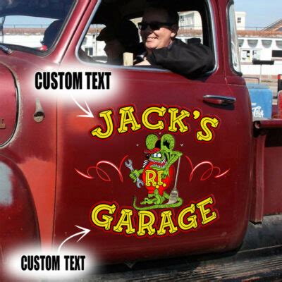 Personalized Hot Rod Rat Fink Set Vinyl Stickers Dingmun