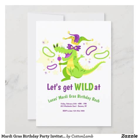 Mardi Gras Birthday Party Invitation Artofit