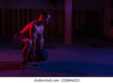 Muscular Powerful Man Naked Torso Exercises Stock Photo Shutterstock
