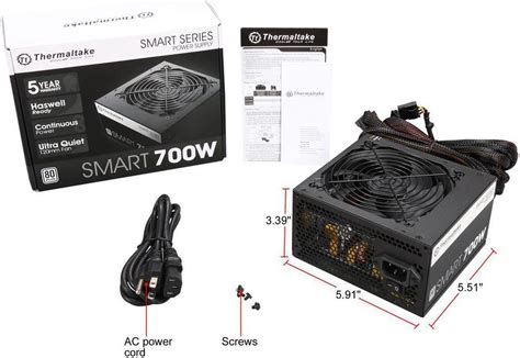 Thermaltake Smart 700W 80 White Certified PSU Continuous Power With