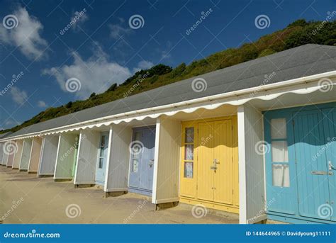 Beach Huts On Seafront At Bournemouth Dorset Stock Image Image Of