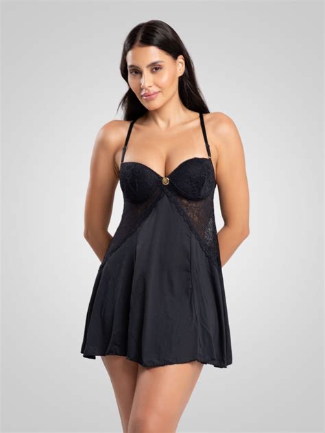 Camisola Imi Lingerie Bojo E Calcinha Em Microfibra E Renda Fascine Imi Lingerie