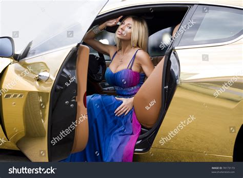 Sexual Blonde Car Salon Stock Photo 78173173 Shutterstock