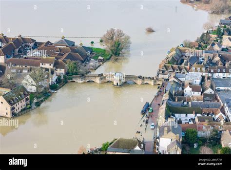 Aerial Photograph Shows The Extent Of The Flooding In St Ives