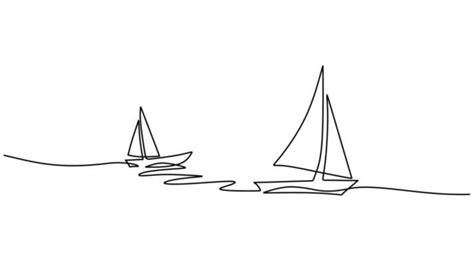 One Line Drawing Boat Vector Art Icons And Graphics For Free Download
