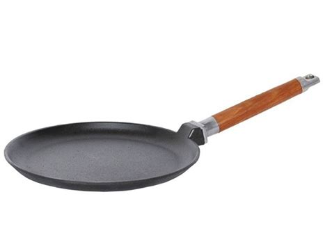 Сковорода чугунная блинная ТМ GOODGRILL G0822, 22 см, со съемной ручкой ...