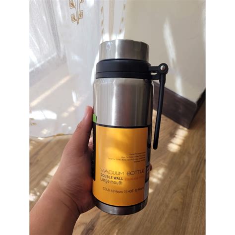 Stainless Steel Thermos Flask Drinking Water Bottle 620ml Silver 12 Hours Hot Cold Shopee Malaysia