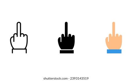 Fuck You Hand Finger Icon Set Stock Vector Royalty Free Shutterstock