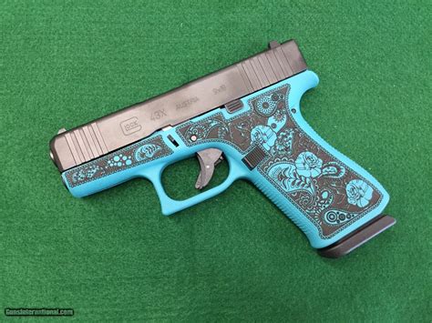 Glock 43x Custom Engraved Tiffany And Paisley Handgun 9mm Luger 10rd